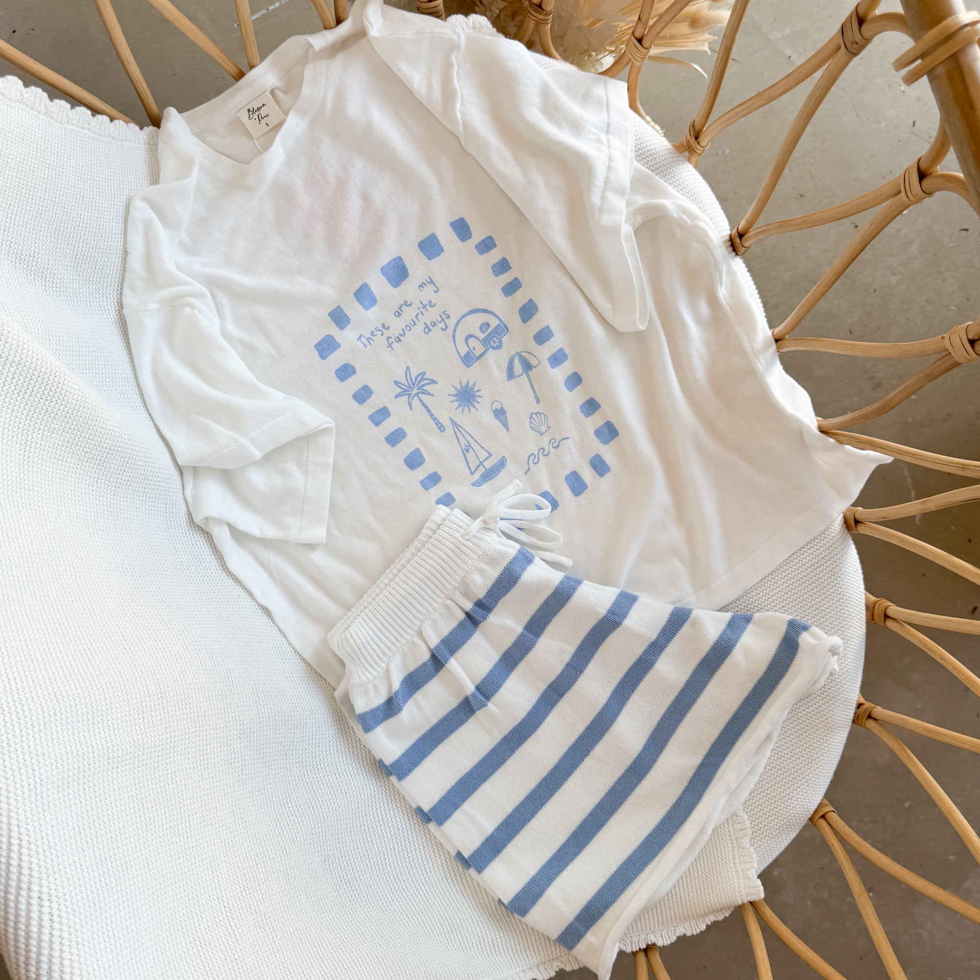 Ladies 'Favourite Days' Tee - White &amp; Blue