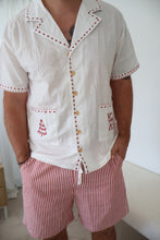 Load image into Gallery viewer, Men&#39;s Embroidered Christmas Button Down - Red