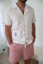 Load image into Gallery viewer, Men&#39;s Embroidered Christmas Button Down - Red
