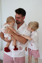 Load image into Gallery viewer, Men&#39;s Embroidered Christmas Button Down - Red