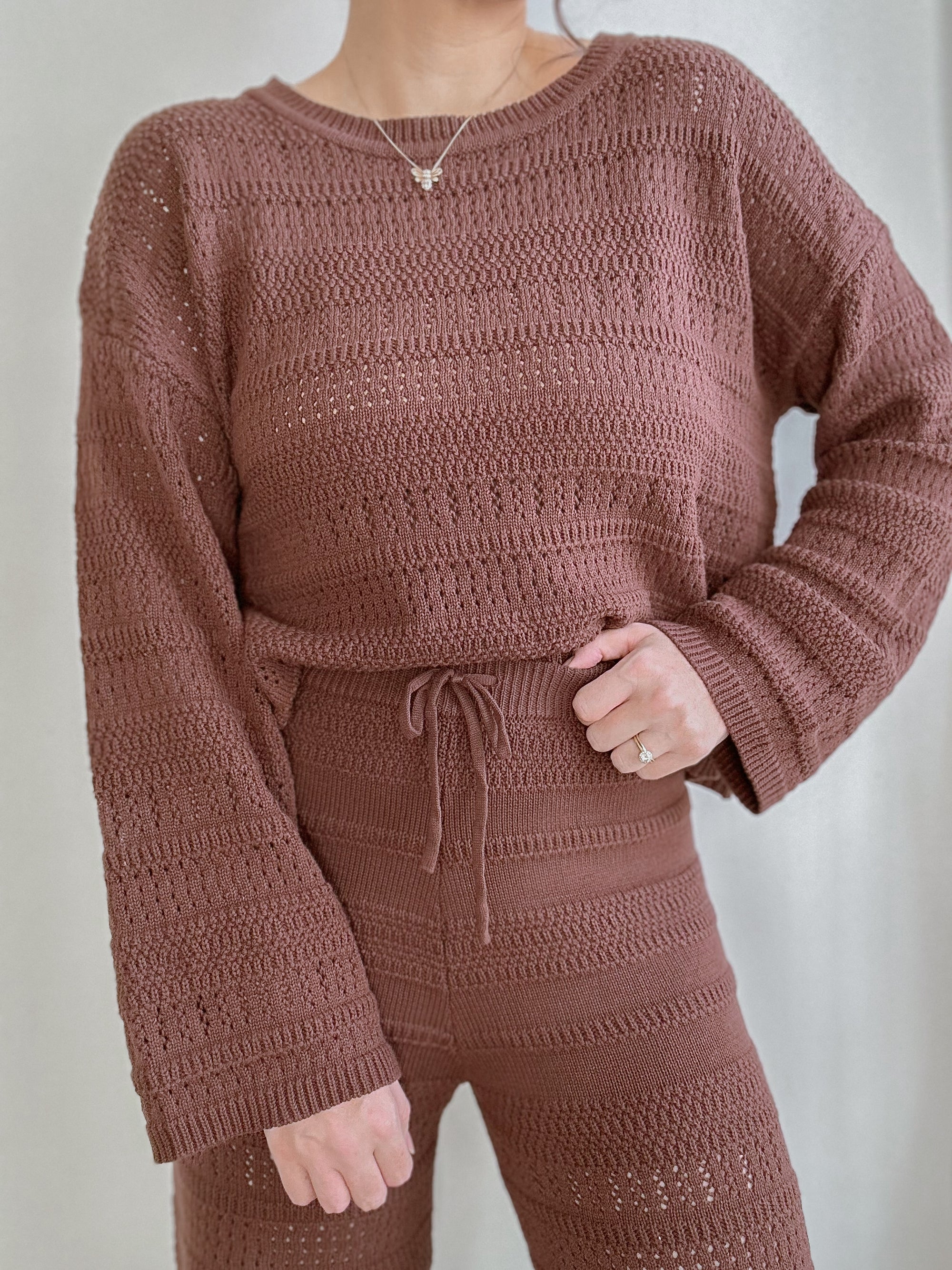 Ladies Knit Top - Espresso