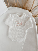 Load image into Gallery viewer, Personalised 'First Easter' Chunky Knit Romper - Cloud