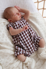 Load image into Gallery viewer, Cocoa Gingham Playsuit