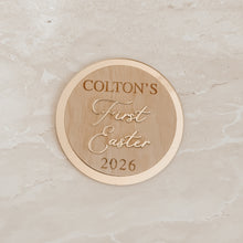 Load image into Gallery viewer, 'First Easter 2026' Round Plaque - Personalised