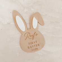 Load image into Gallery viewer, 'First Easter 2026' Bunny Ear Plaque - Personalised