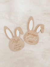 Load image into Gallery viewer, 'First Easter 2026' Bunny Ear Plaque - Personalised
