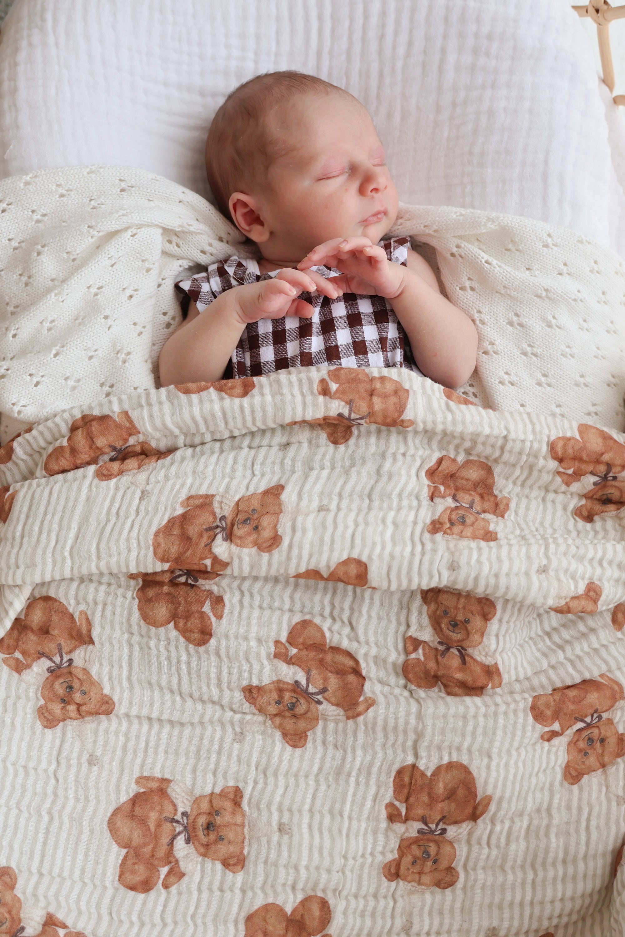 Heritage Muslin Blanket - Bébé Bear
