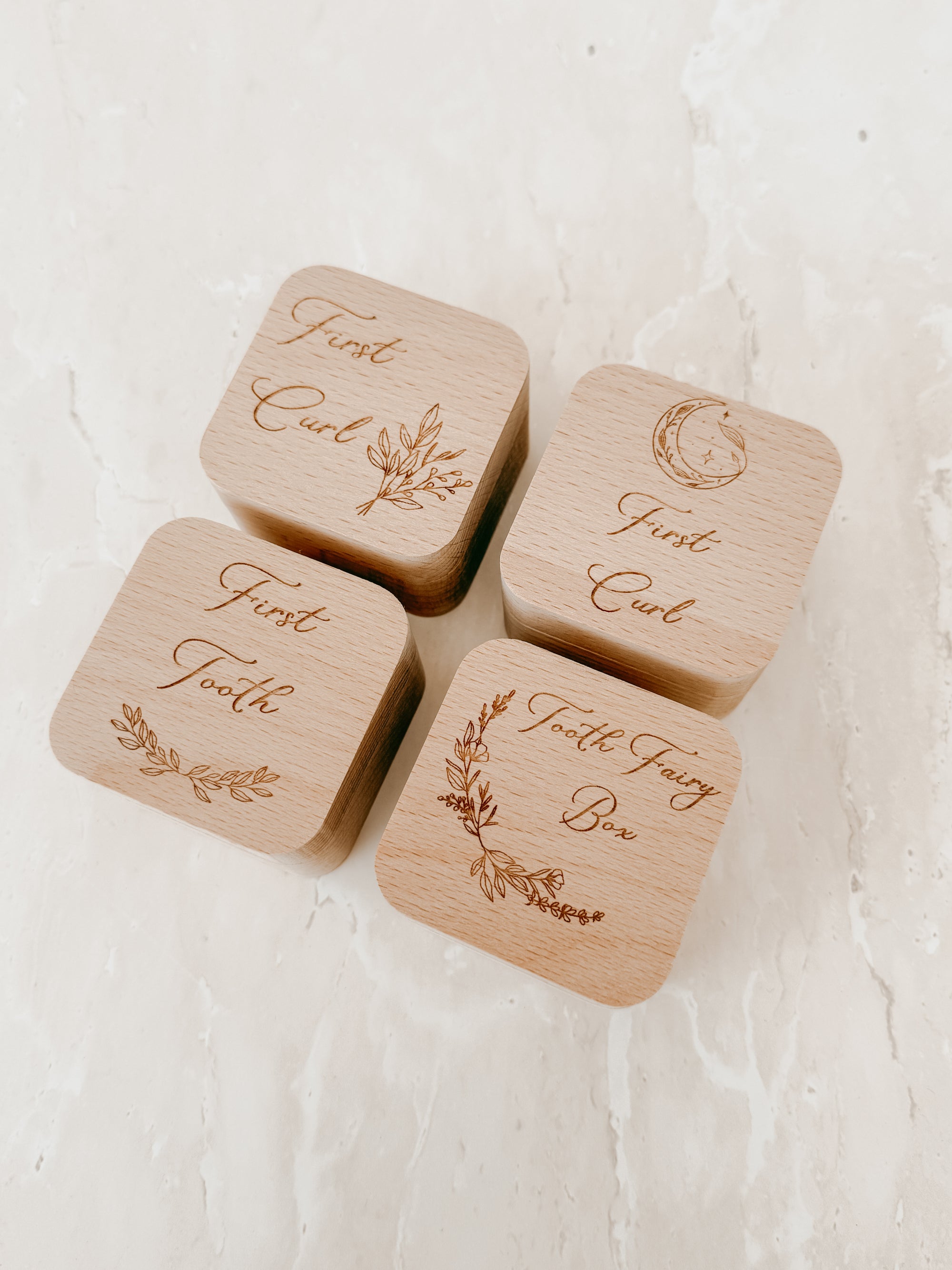 Wooden Tooth or Curl Keepsake Box