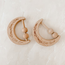 Load image into Gallery viewer, Wooden Moon Rattle Non-Personalised