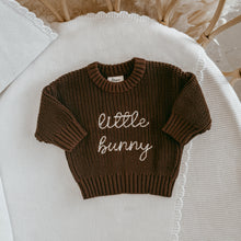 Load image into Gallery viewer, Little Bunny Knit Sweater - Espresso