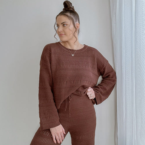 Ladies Knit Top - Espresso