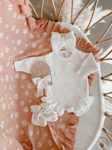 Heirloom Poppy Frill Knit Blanket - Posy