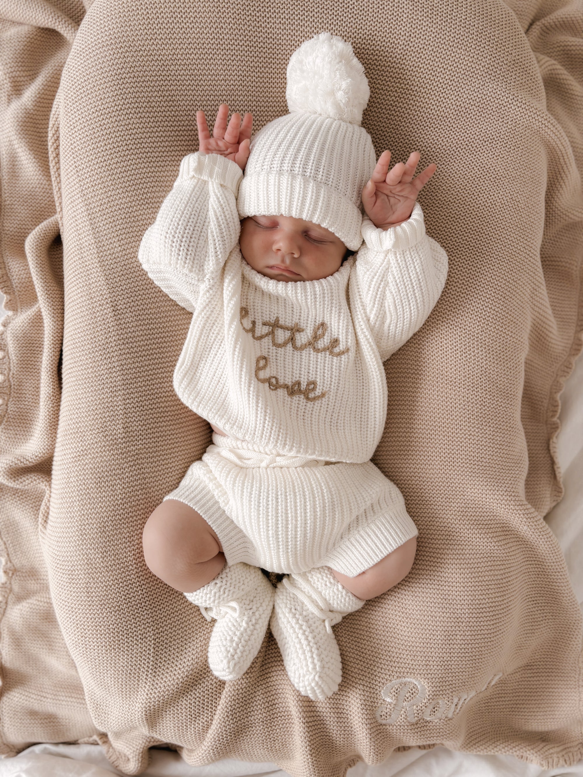 Mini Knit Beanie - Milk