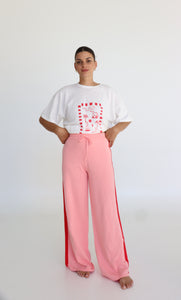 Quinn Pant - Ladies - Pink with Red Stripes