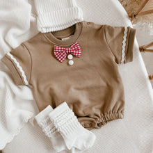 Load image into Gallery viewer, Short Sleeve &#39;Gingerbread&#39; Bubble Romper