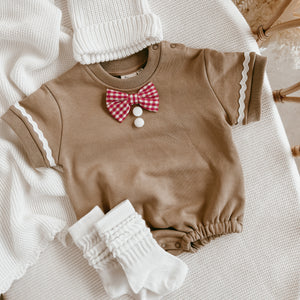 Short Sleeve 'Gingerbread' Bubble Romper