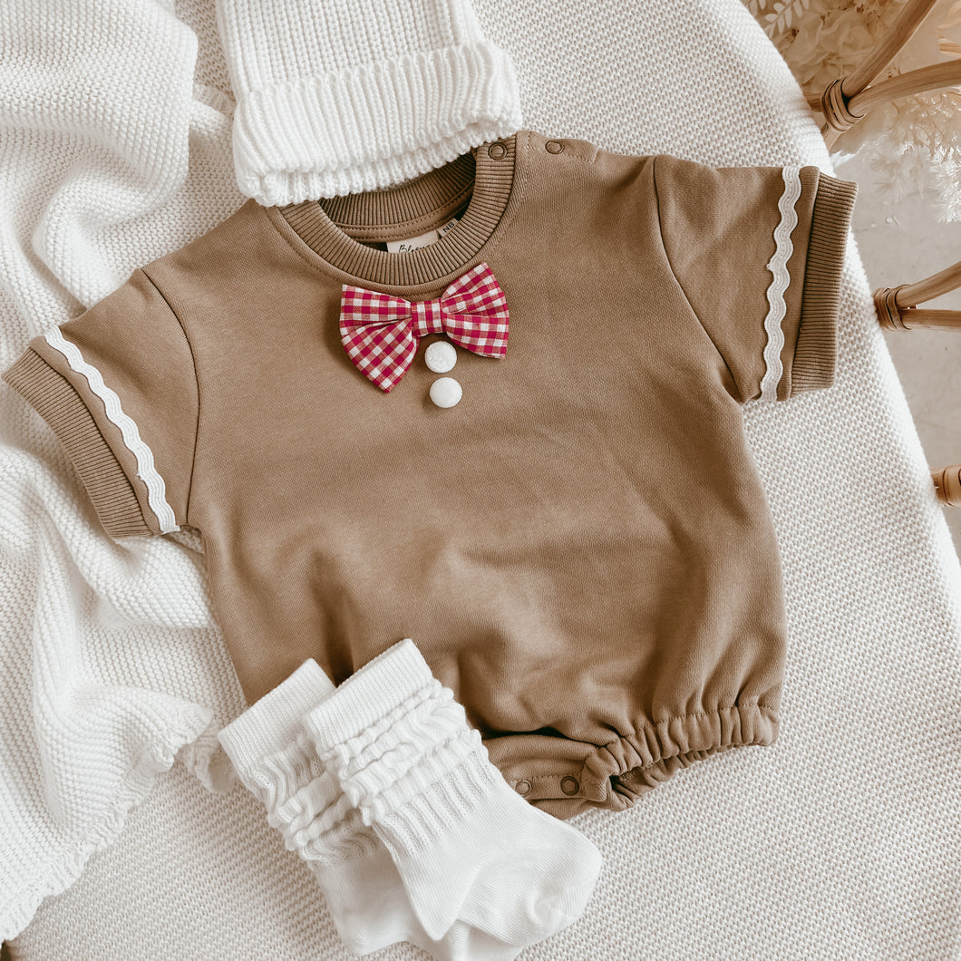 Short Sleeve 'Gingerbread' Bubble Romper
