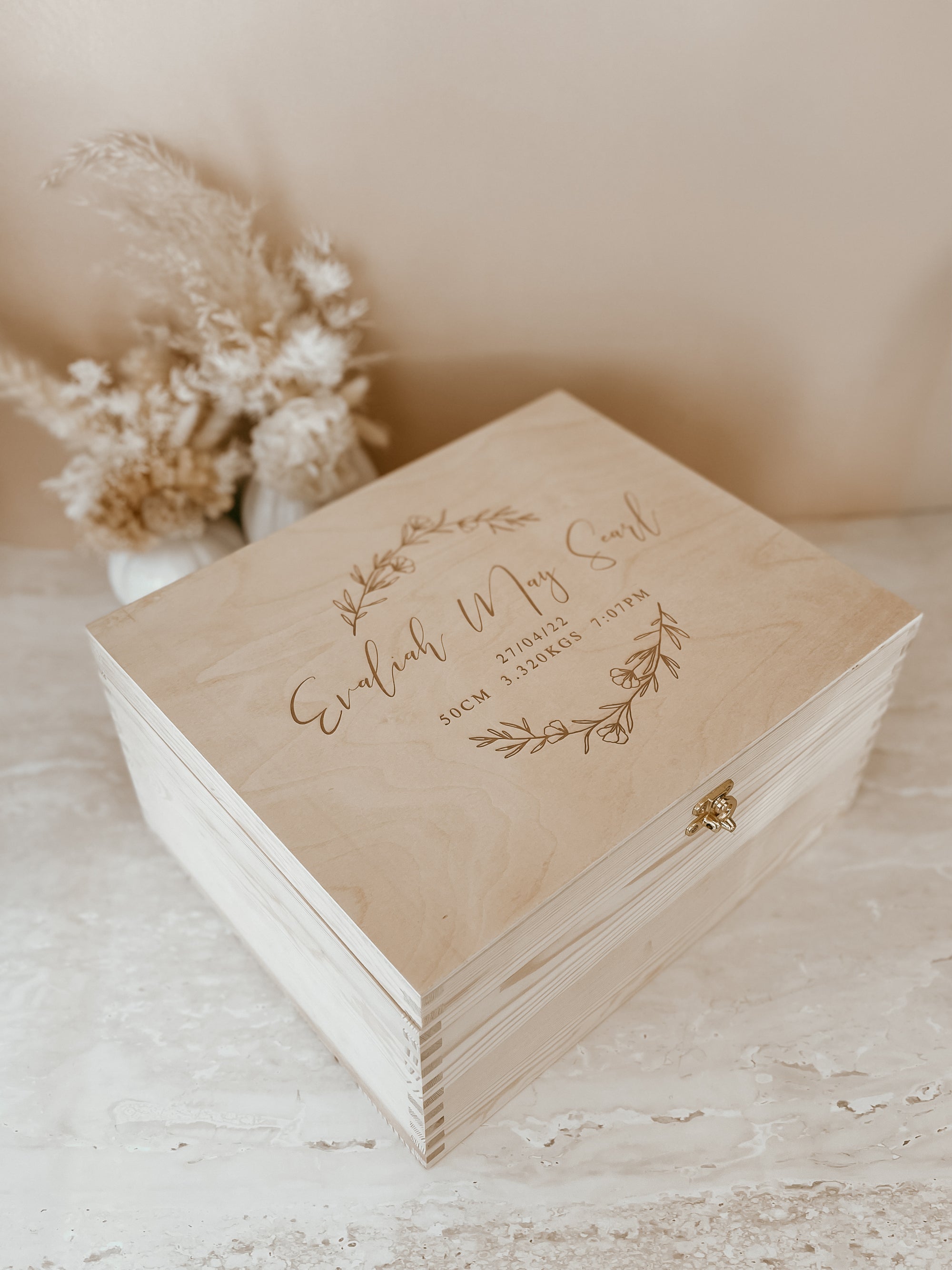 ALMOST PERFECT - Wooden Personalised Baby Keepsake Box - REGULAR