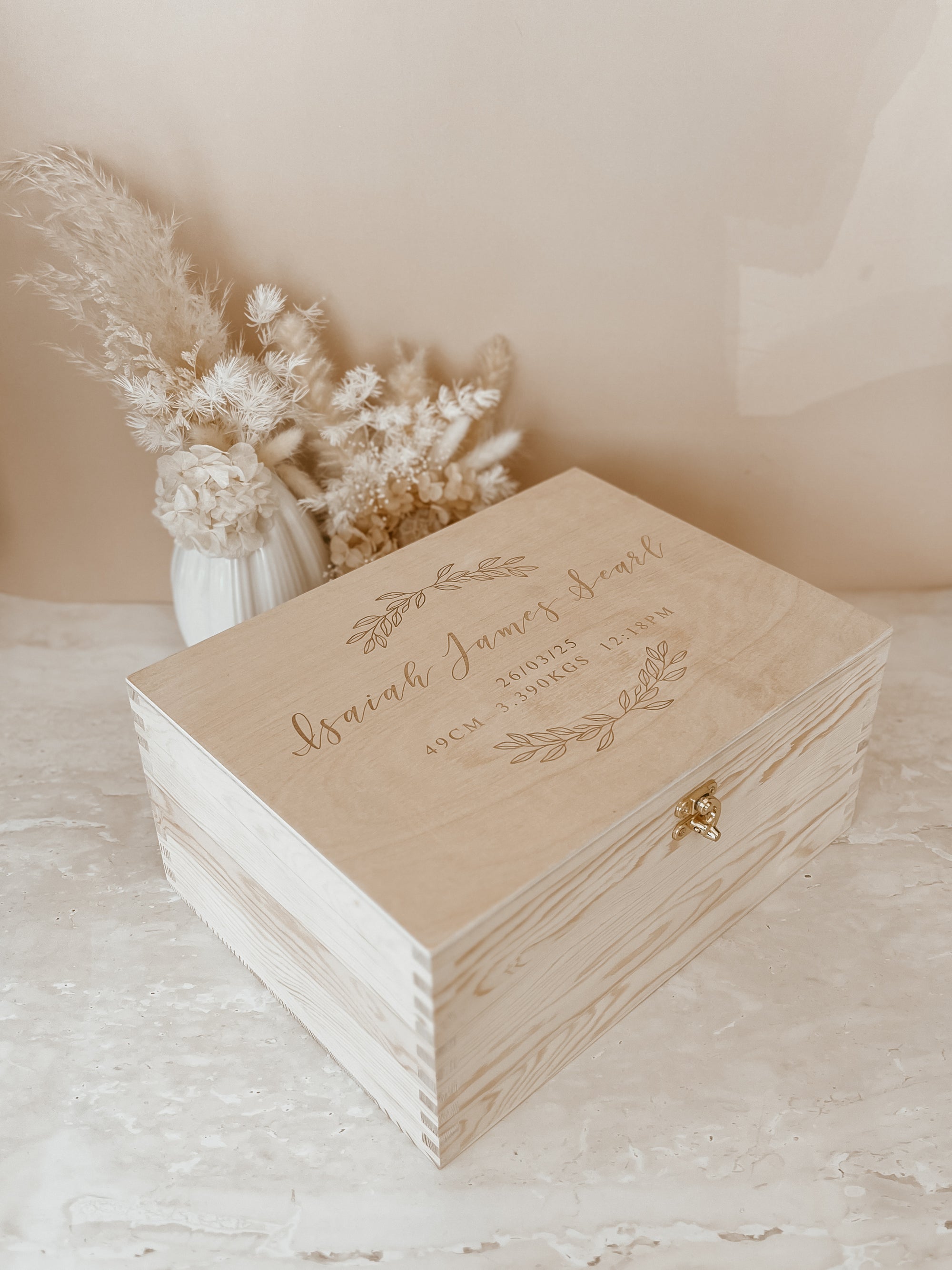 ALMOST PERFECT - Wooden Personalised Baby Keepsake Box - REGULAR