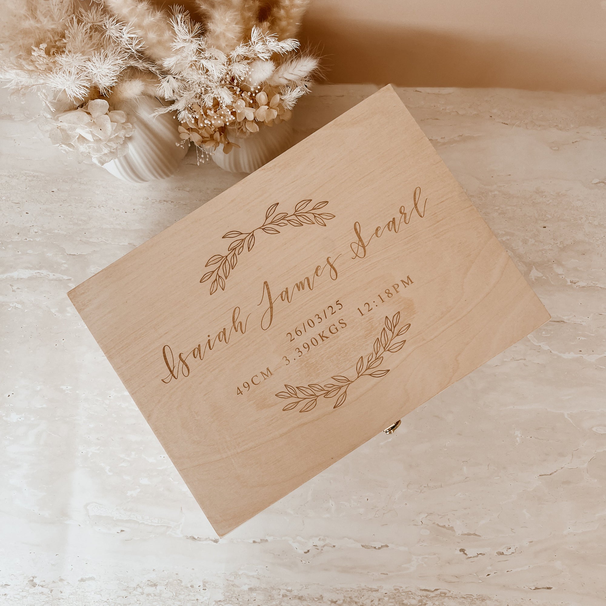 ALMOST PERFECT - Wooden Personalised Baby Keepsake Box - REGULAR