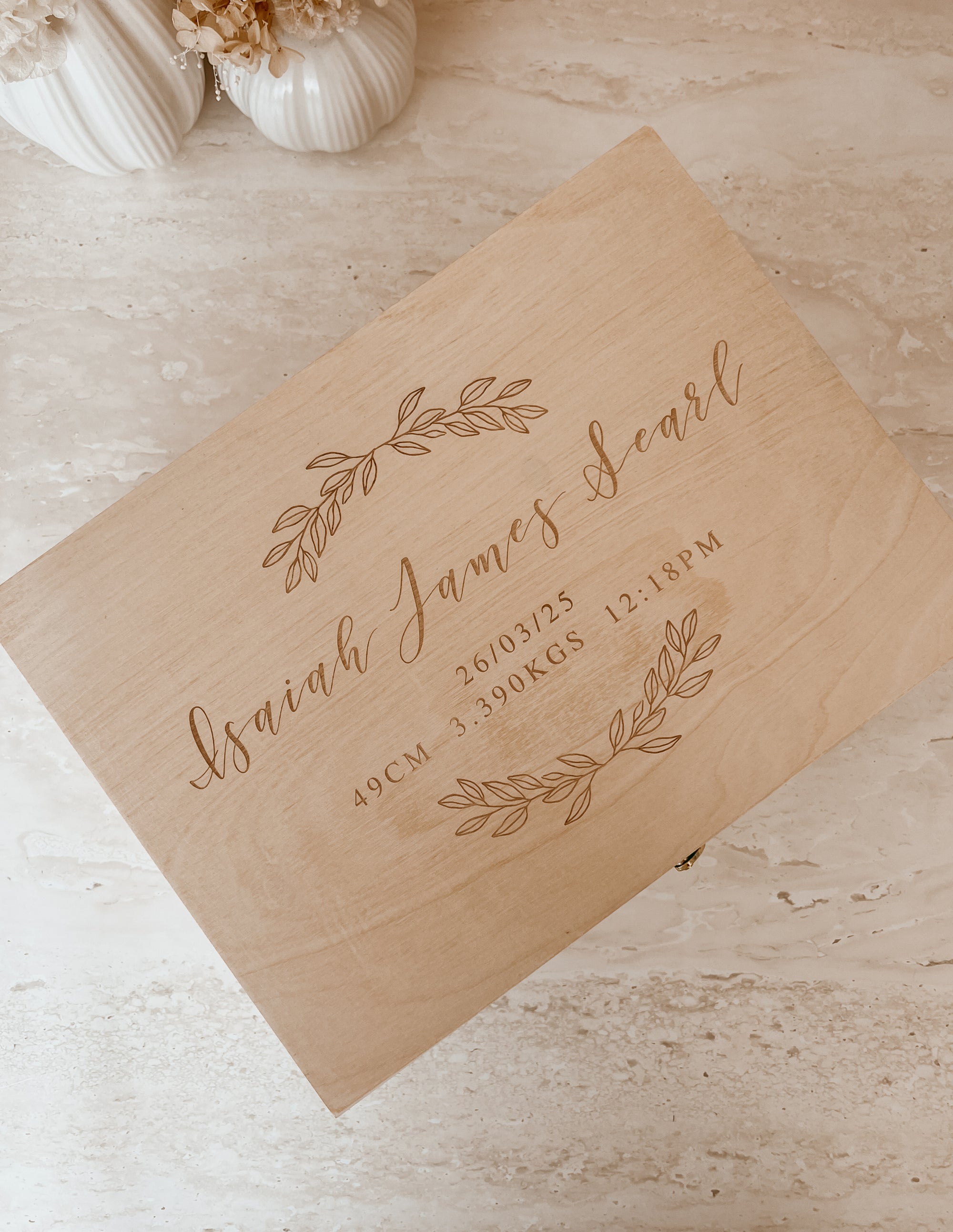 ALMOST PERFECT - Wooden Personalised Baby Keepsake Box - REGULAR