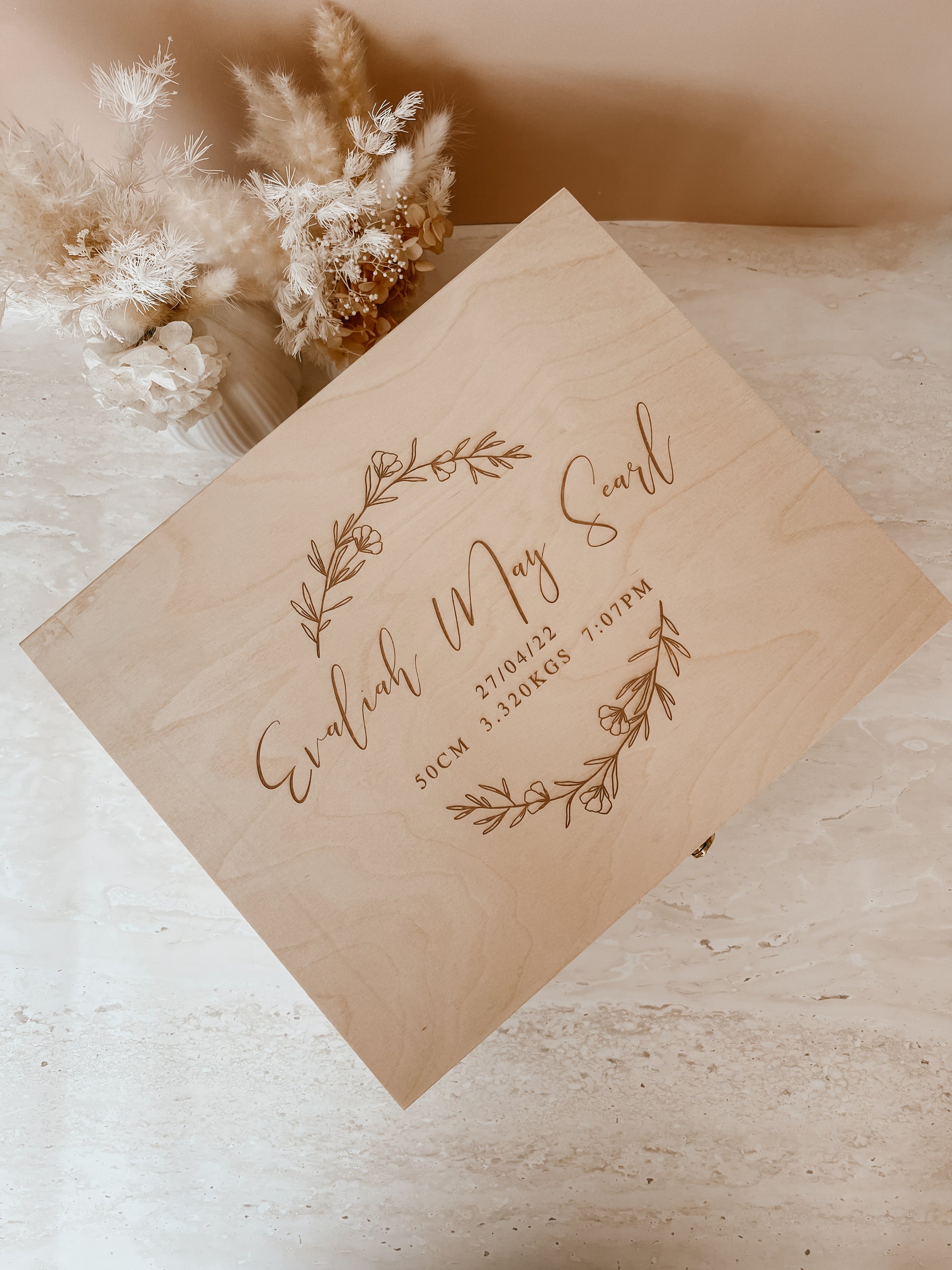 ALMOST PERFECT - Wooden Personalised Baby Keepsake Box - REGULAR
