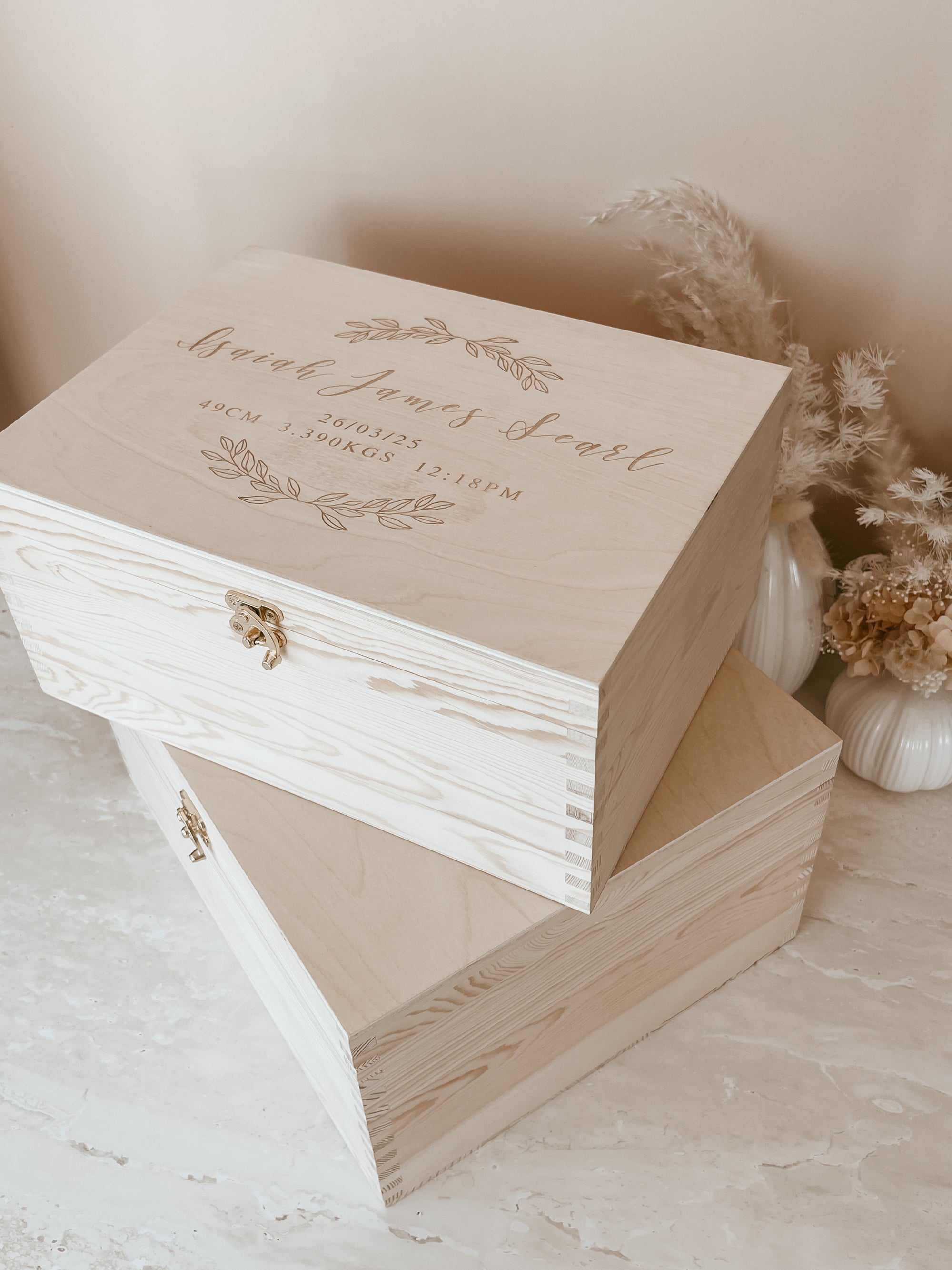 ALMOST PERFECT - Wooden Personalised Baby Keepsake Box - REGULAR
