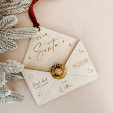 Load image into Gallery viewer, &#39;Letter To Santa&#39; Wooden Envelope Ornament - Personalisation Available