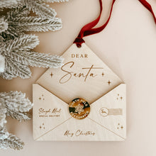 Load image into Gallery viewer, &#39;Letter To Santa&#39; Wooden Envelope Ornament - Personalisation Available