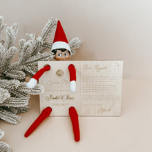 Load image into Gallery viewer, Wooden Elf Arrival Postcard - Personalisation Available