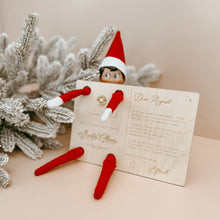 Load image into Gallery viewer, Wooden Elf Arrival Postcard - Personalisation Available
