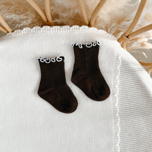 Load image into Gallery viewer, Espresso Frill Socks