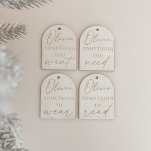 Arch Mindful Wooden Gift Tags (Set of 4) - Personalised