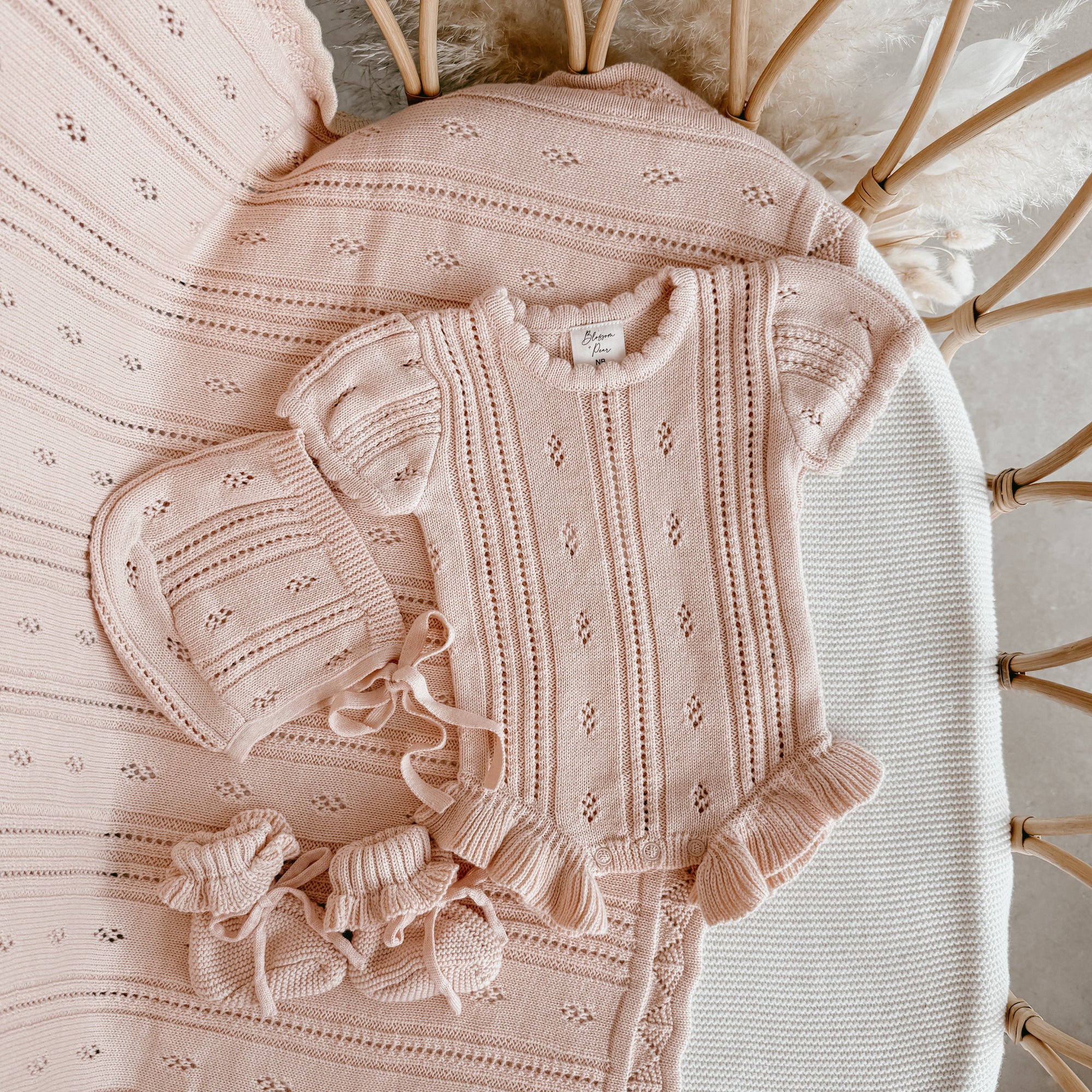 Margot Knit Romper - Pink Lemonade