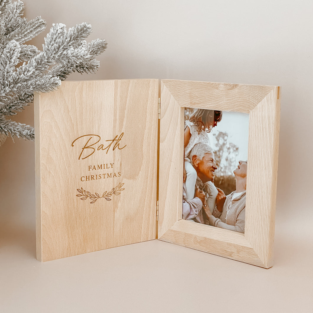 'Family Christmas' Personalised Wooden Photo Frame