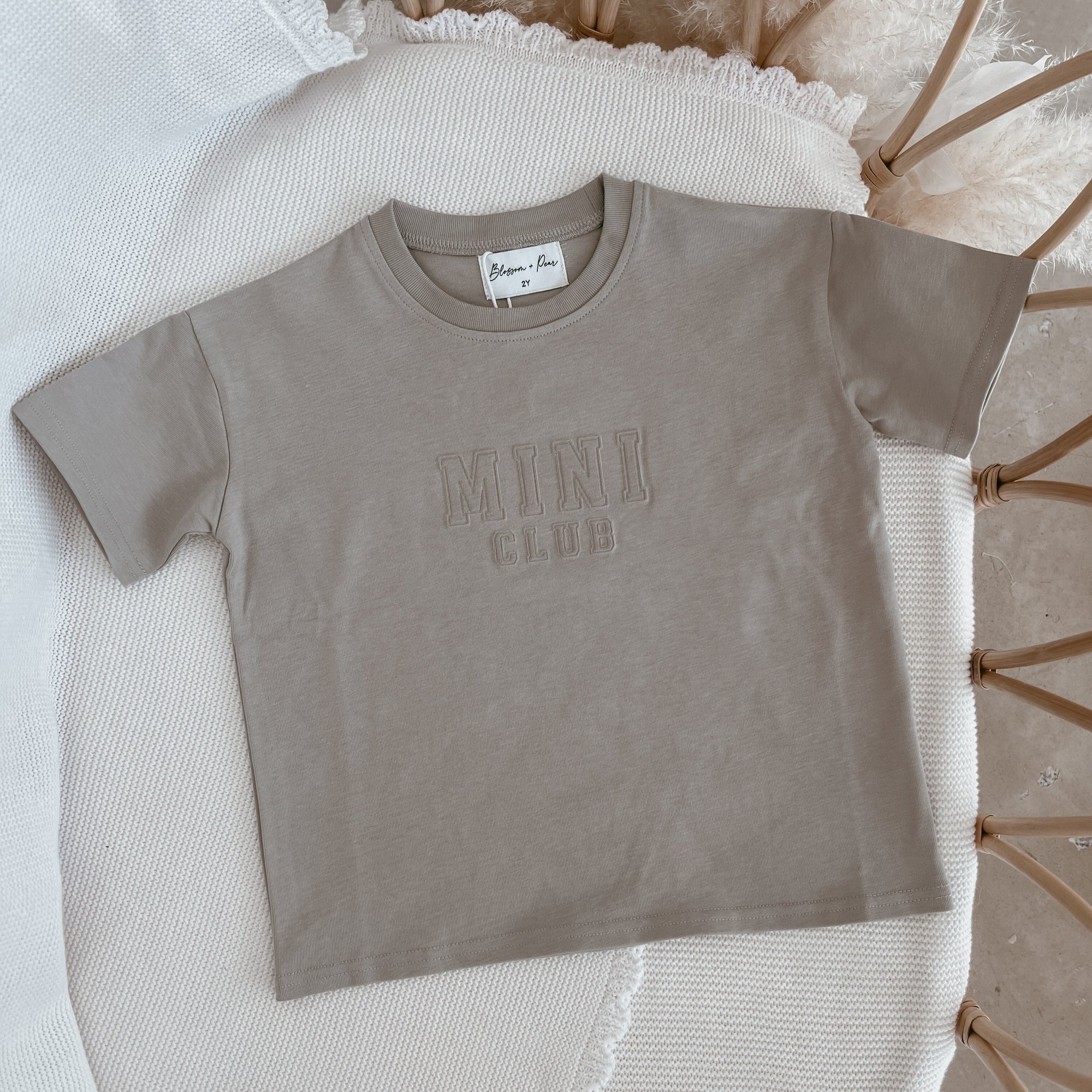 Kids 'Mini Club' Oversized Tee - Sea Salt