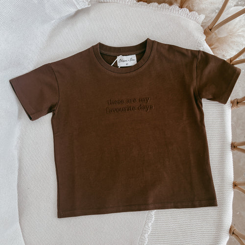 Kid's 'Favourite Days' Oversized Tee - Chocolate