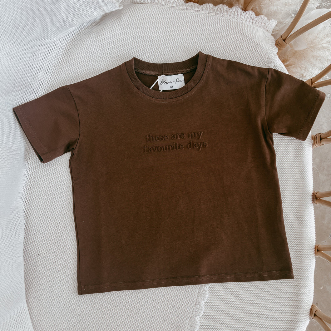 Kid's 'Favourite Days' Oversized Tee - Chocolate