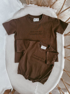 Kid's 'Favourite Days' Oversized Tee - Chocolate