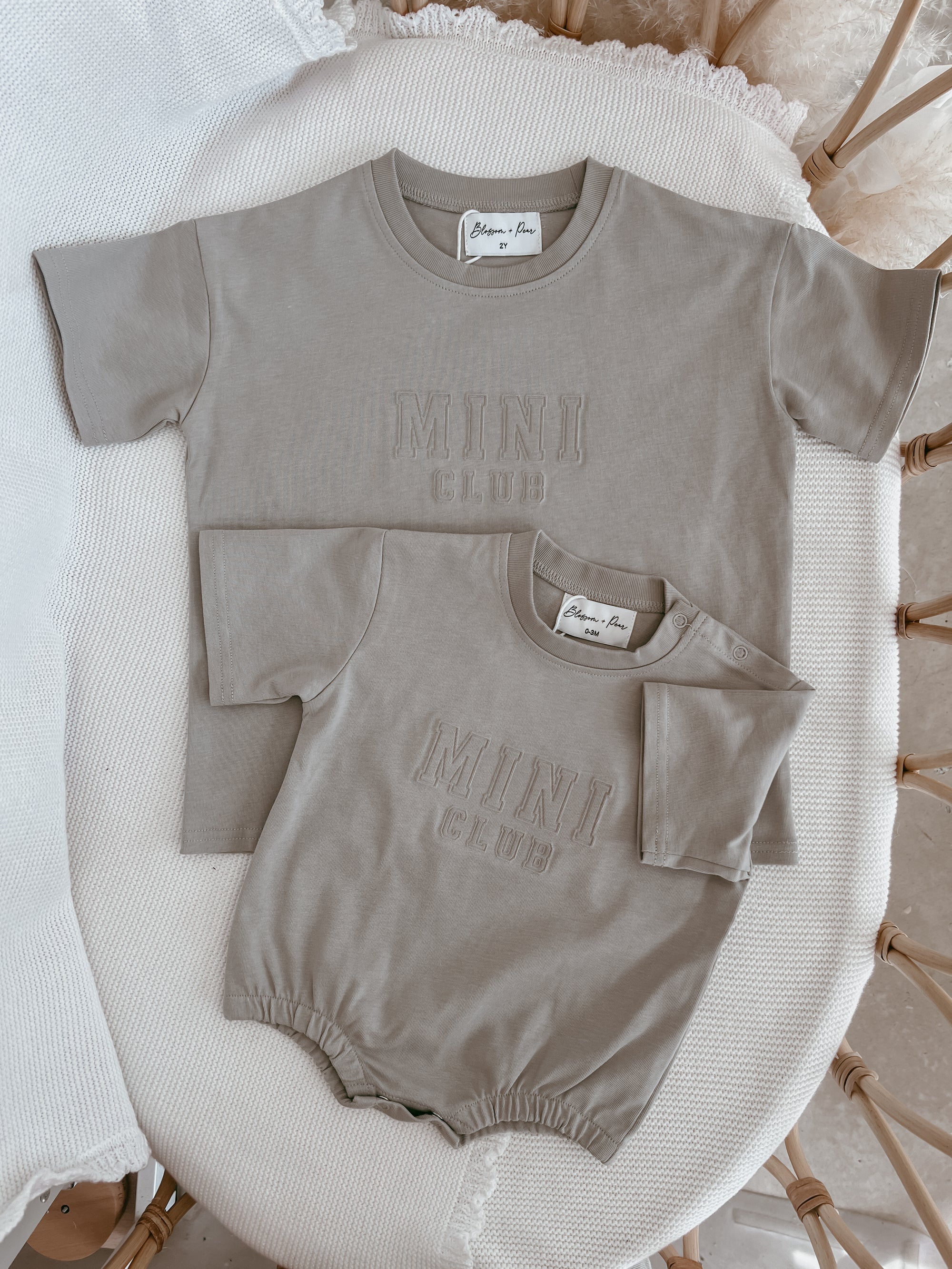 Kids 'Mini Club' Oversized Tee - Sea Salt