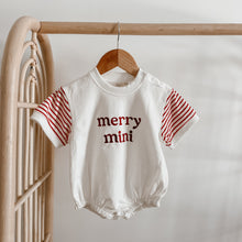 Load image into Gallery viewer, &#39;Merry Mini&#39; Short Sleeve Bubble Romper, Beanie &amp; Booties Bundle - PRE ORDER - Est. Dispatch October