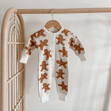 Load image into Gallery viewer, Gingerbread Long Sleeve Knit Romper