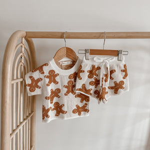 Gingerbread Knit Set - Short Sleeve