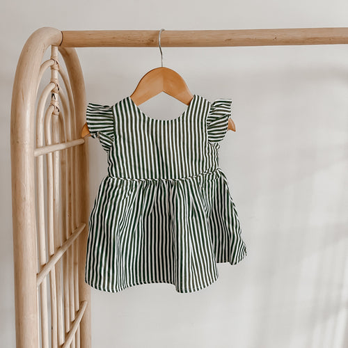 Kid's Candy Stripe Dress - Green