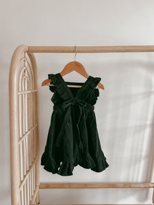 Corduroy Christmas Dress - Emerald