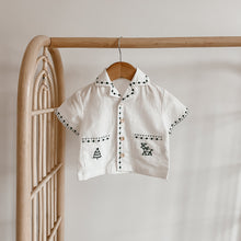 Load image into Gallery viewer, Kid&#39;s Embroidered Christmas Button Down - Green
