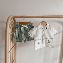 Load image into Gallery viewer, Kid&#39;s Embroidered Christmas Button Down - Green