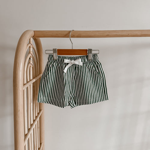 Kid's Candy Stripe Shorts - Green