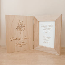 Load image into Gallery viewer, &#39;Our First Father&#39;s Day 2025&#39; Personalised Wooden Photo Frame