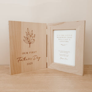 'Our First Father's Day 2025' Wooden Photo Frame